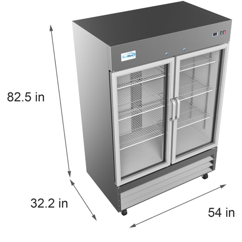 54 in. Two-Door Reach-In Refrigerator - 47 Cu Ft. RIR-2D-GD