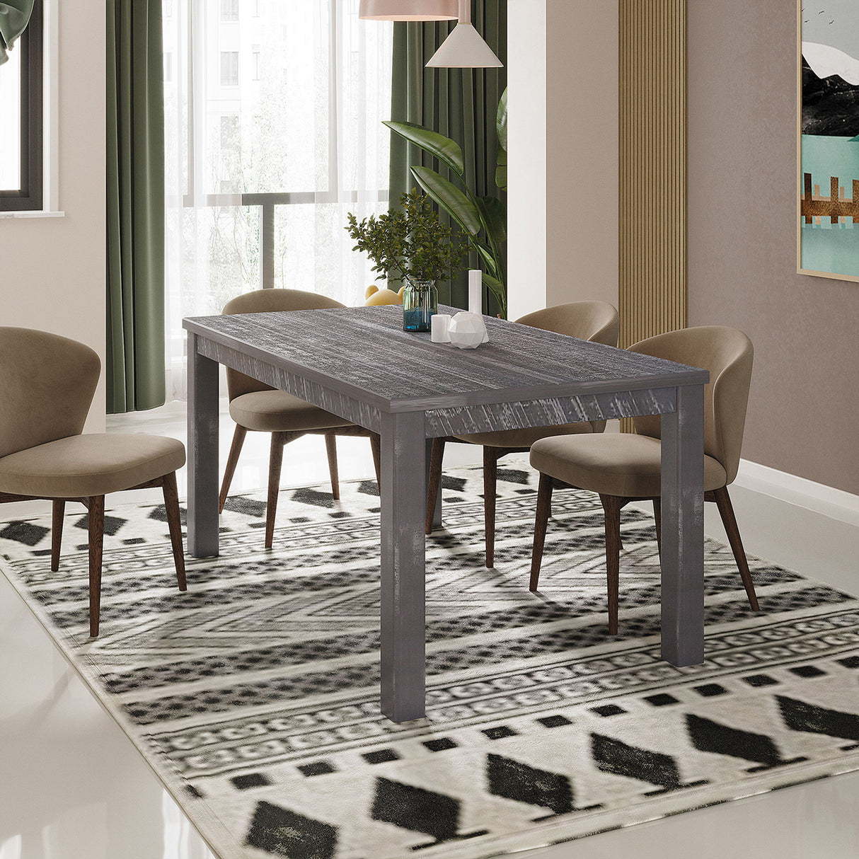 Albany - Solid Wood Dining Table For 6