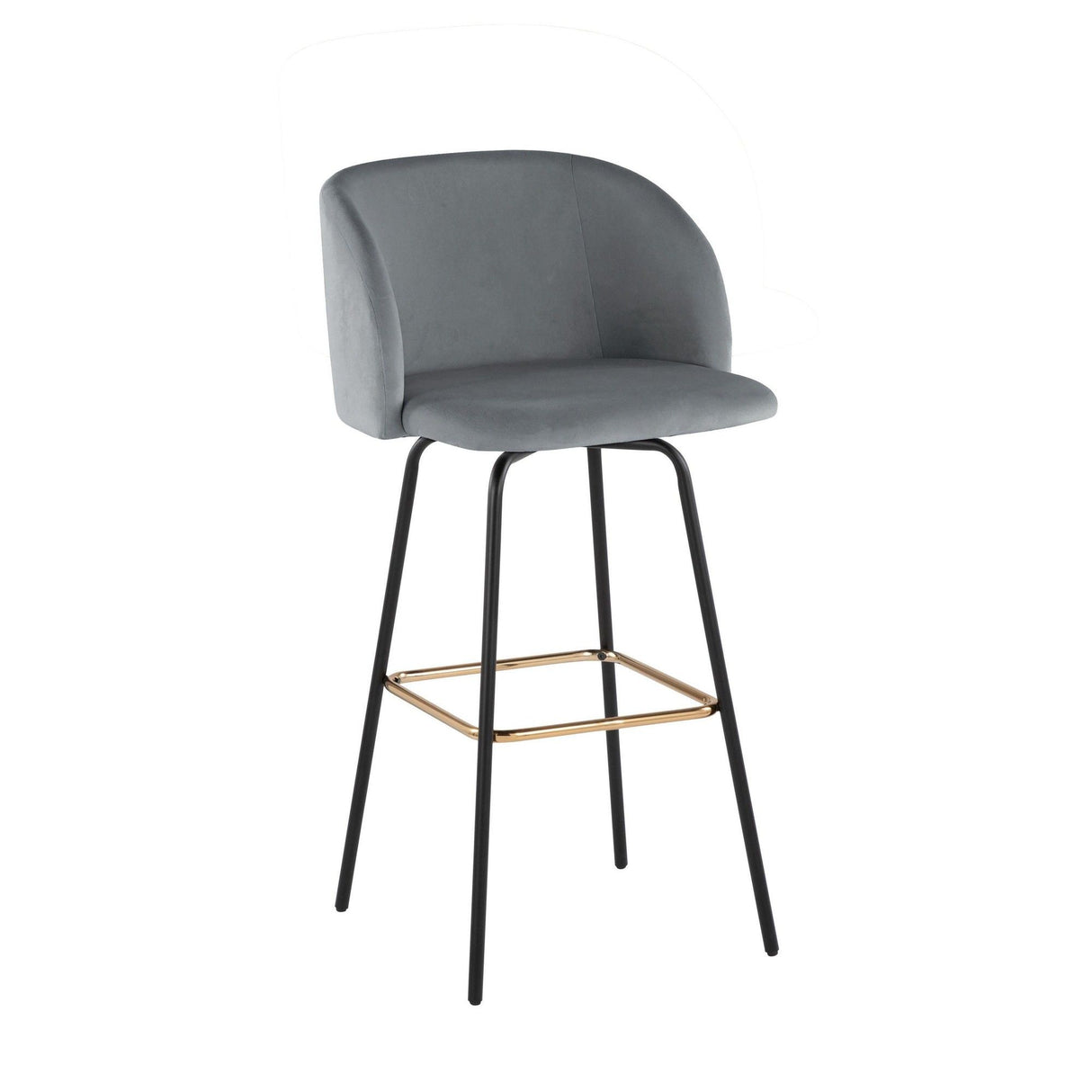 Fran - Fixed-Height Velvet Swivel Barstool (Set of 2