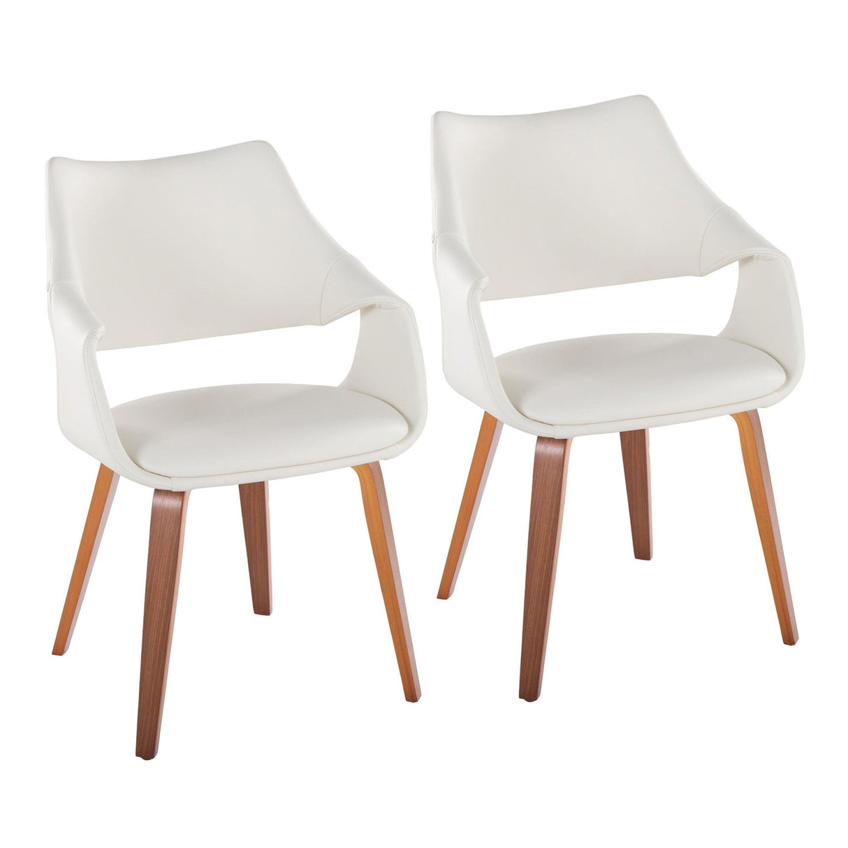 Curvo - High Back Upholstered Chair (Set of 2) - Walnut Wood Legs
