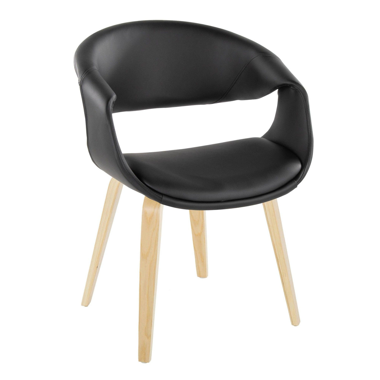 Curvo - Upholstered Chair (Set of 2) - Natural Wood Legs