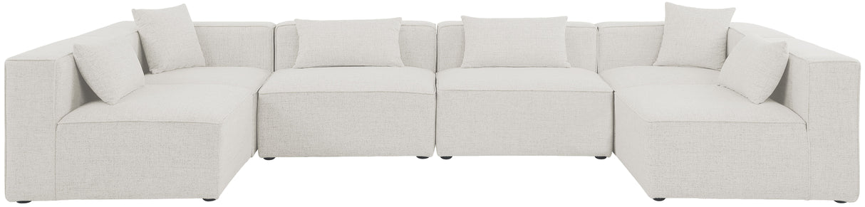 Cube - Linen 6 Piece Modular Armless Sectional