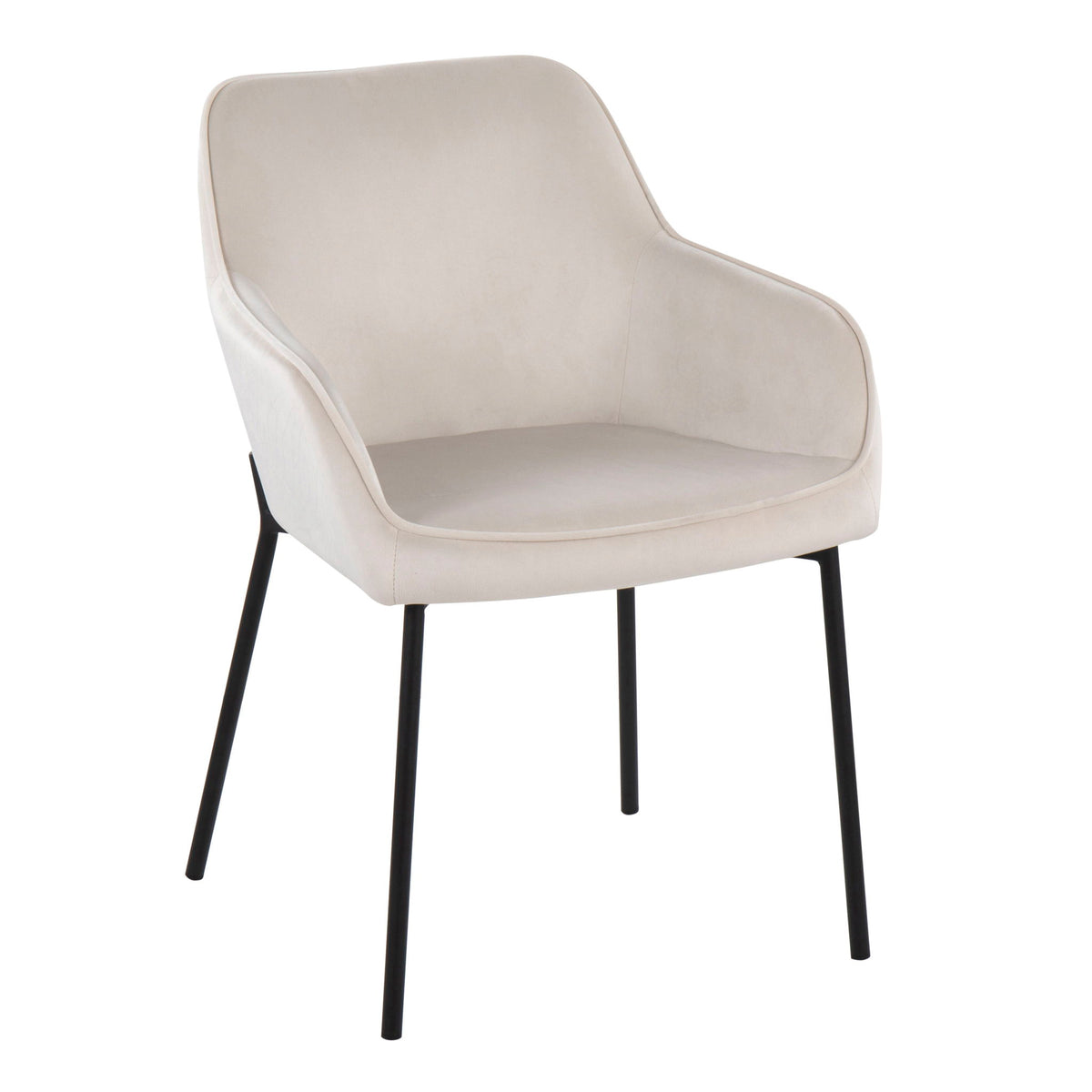 Daniella - Contemporary Dining Chair (Set of 2) - Cream - Velvet