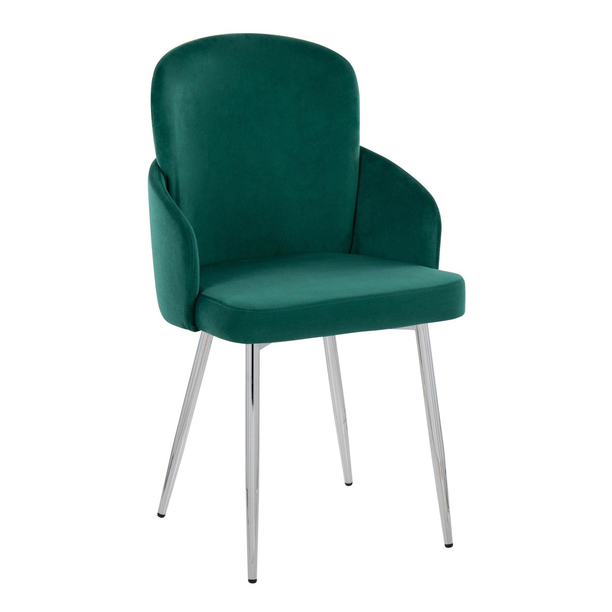 Dahlia - Contemporary Dining Chair (Set of 2) - Chrome Metal