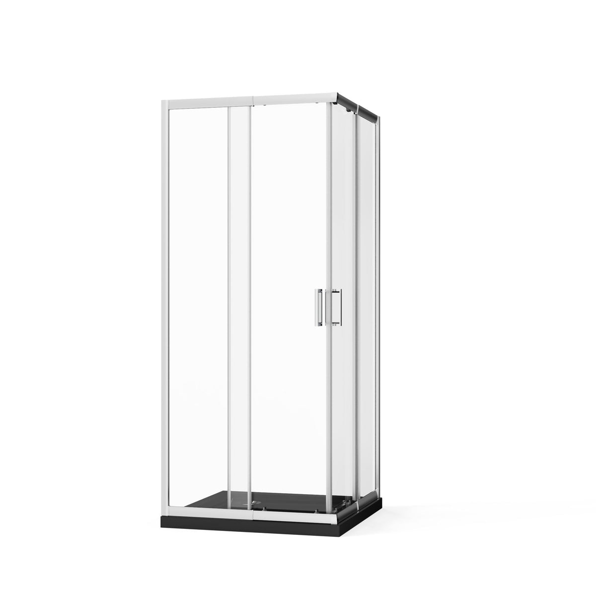 Corner Sliding Shower Door & Base Combo No Drain Kit