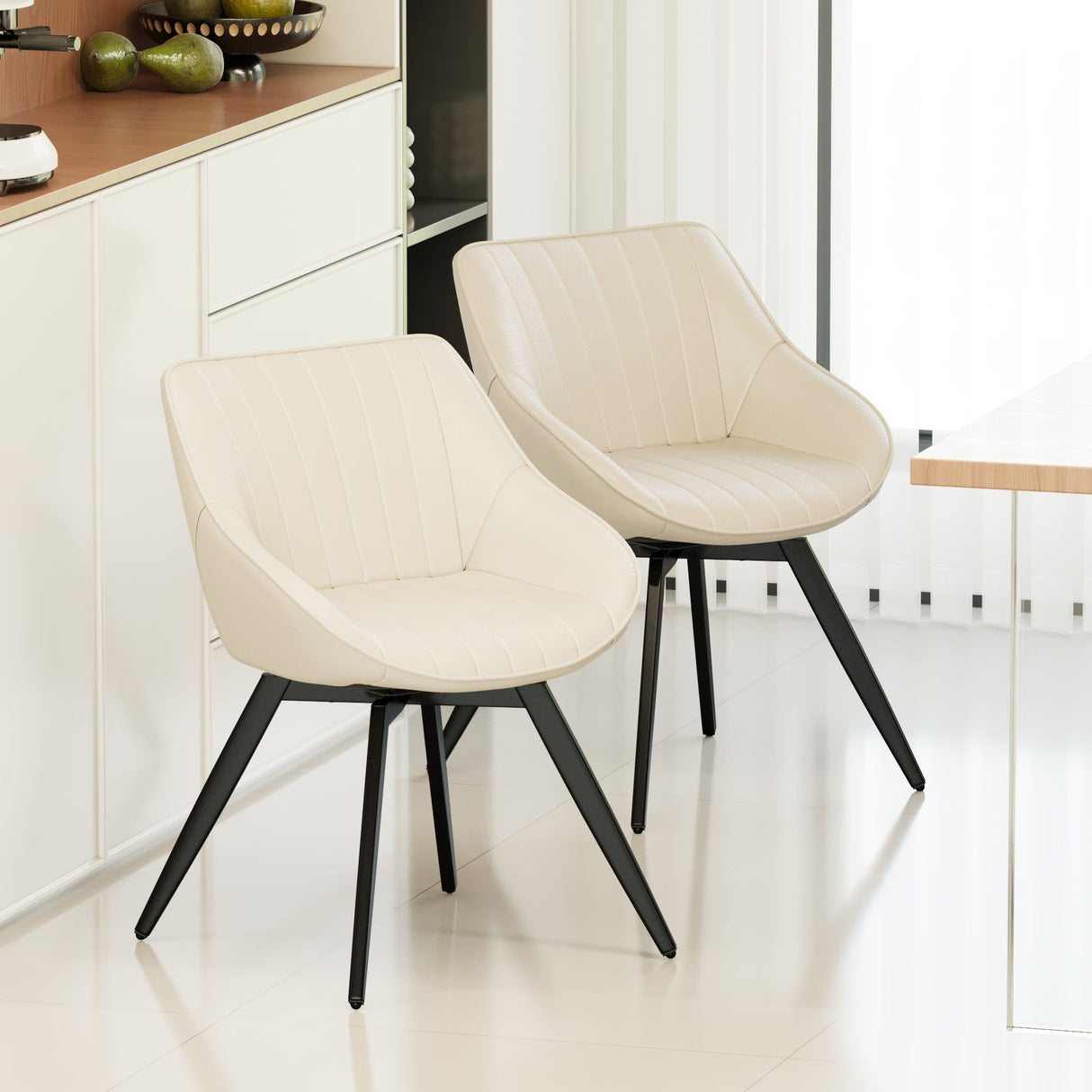 Modern Medieval Kitchen Dining Chair With 360 ° Rotation