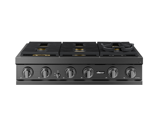 Dacor DTT36T960GM 36 Inch Gas Rangetop Graphite Stainless front view