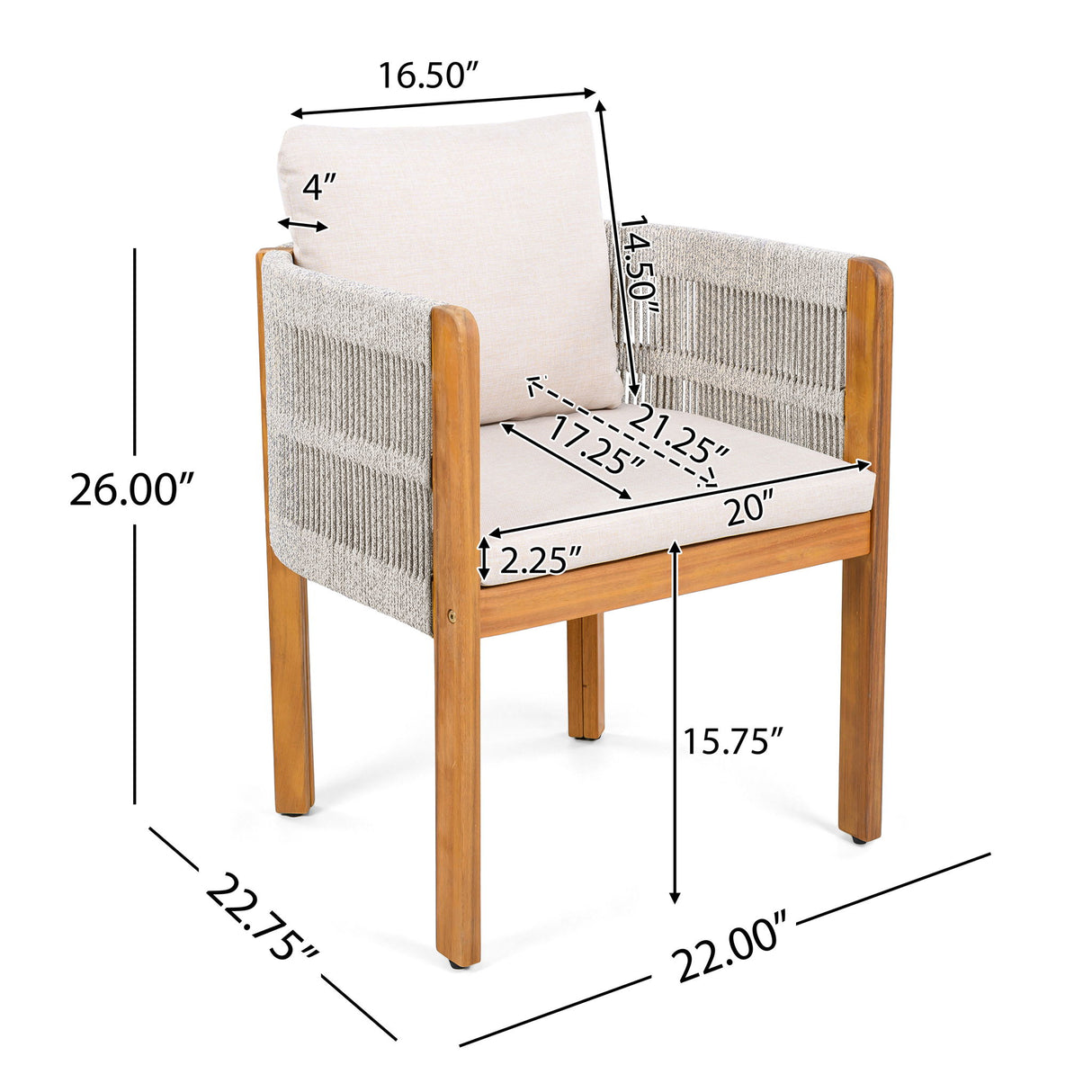 Outdoor Dining Set & Table And Rope Chairs