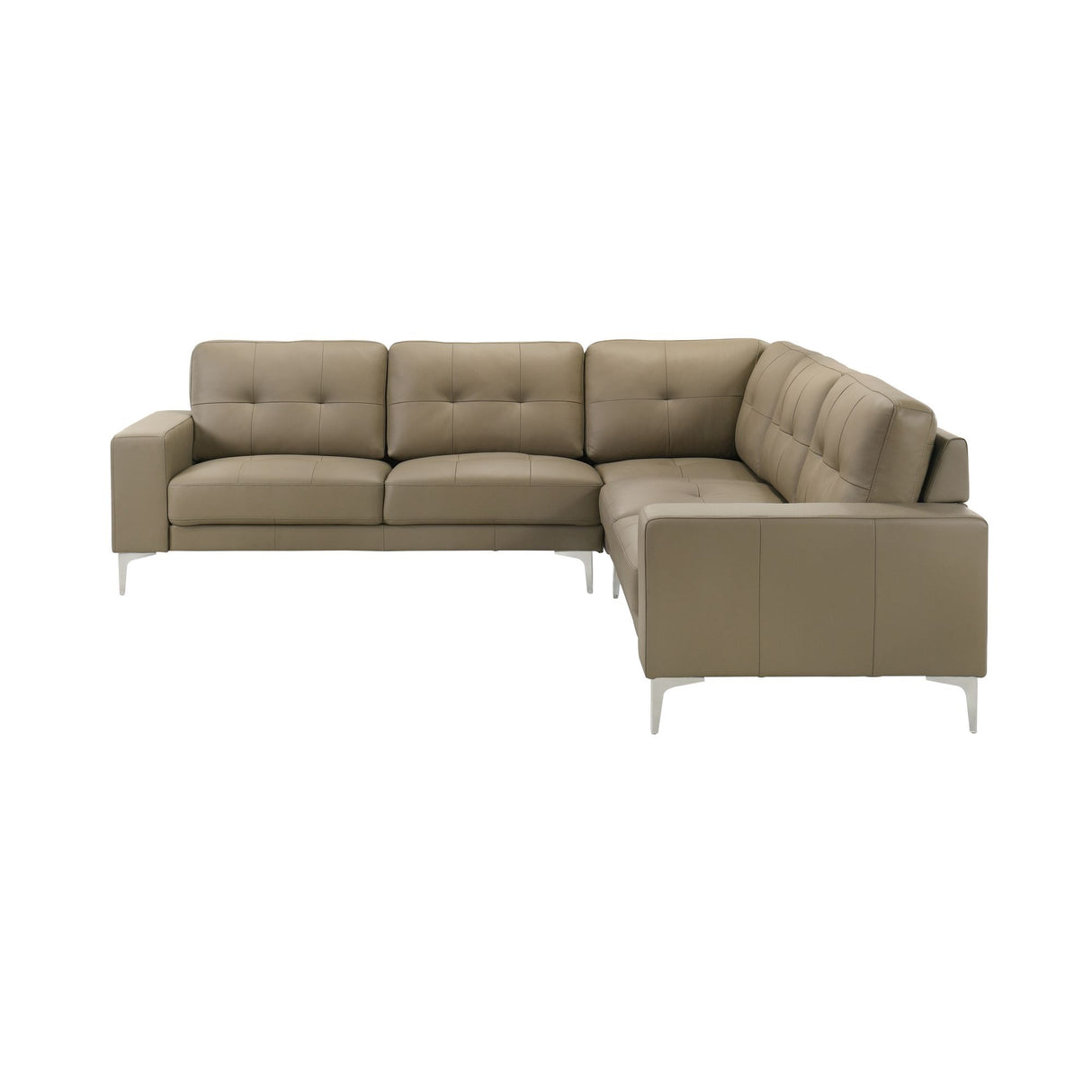 Pimentel - Leather Sectional Sofa With Tufted Back And Track Arms