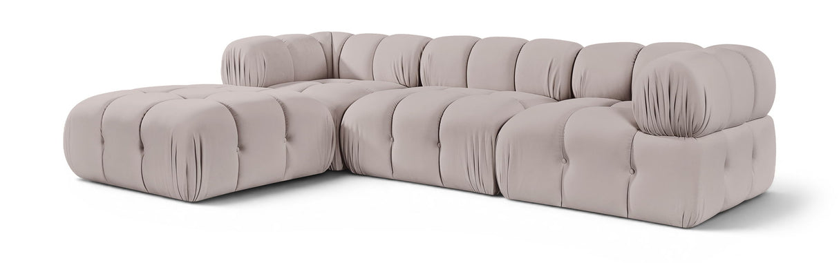 Orin - Velvet 4 Piece Modular Sectional With Chaise