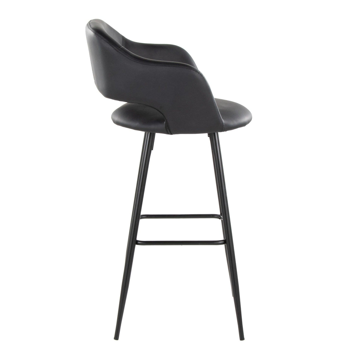 Margarite - 30" Fixed-Height Barstool - Black Metal (Set of 2)