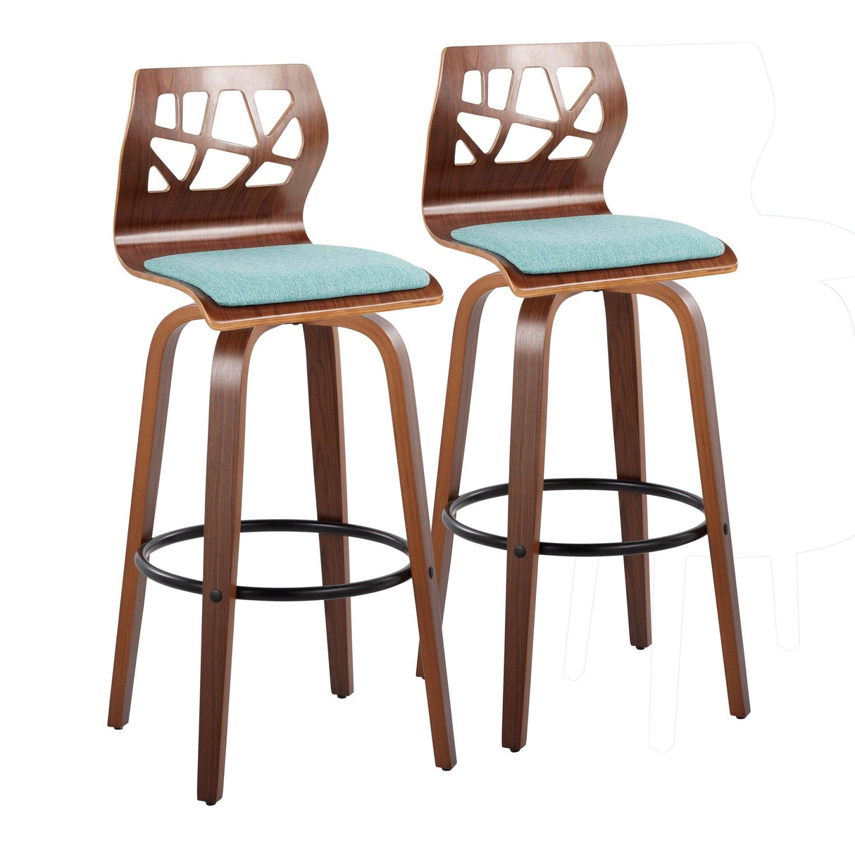Folia - 30" Fixed-Height Barstool (Set of 2) - Teal