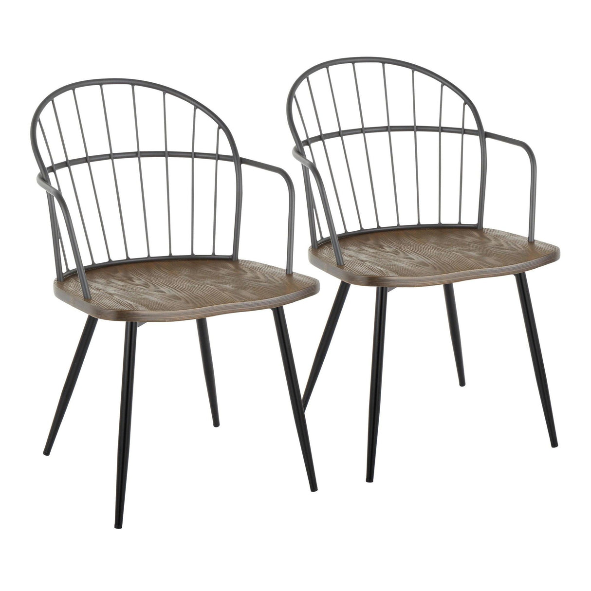Riley - Arm Chair (Set of 2) - Dark Brown