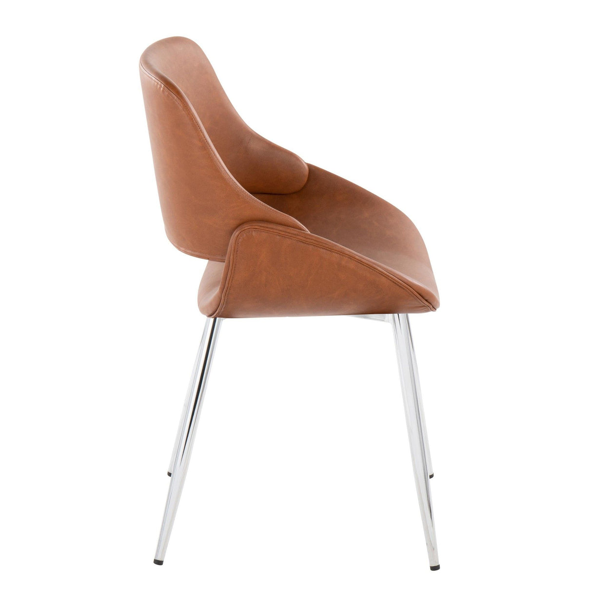 Fabrizzi - Mid-Century Modern Accent / Dining Chair (Set of 2) - Chrome Metal
