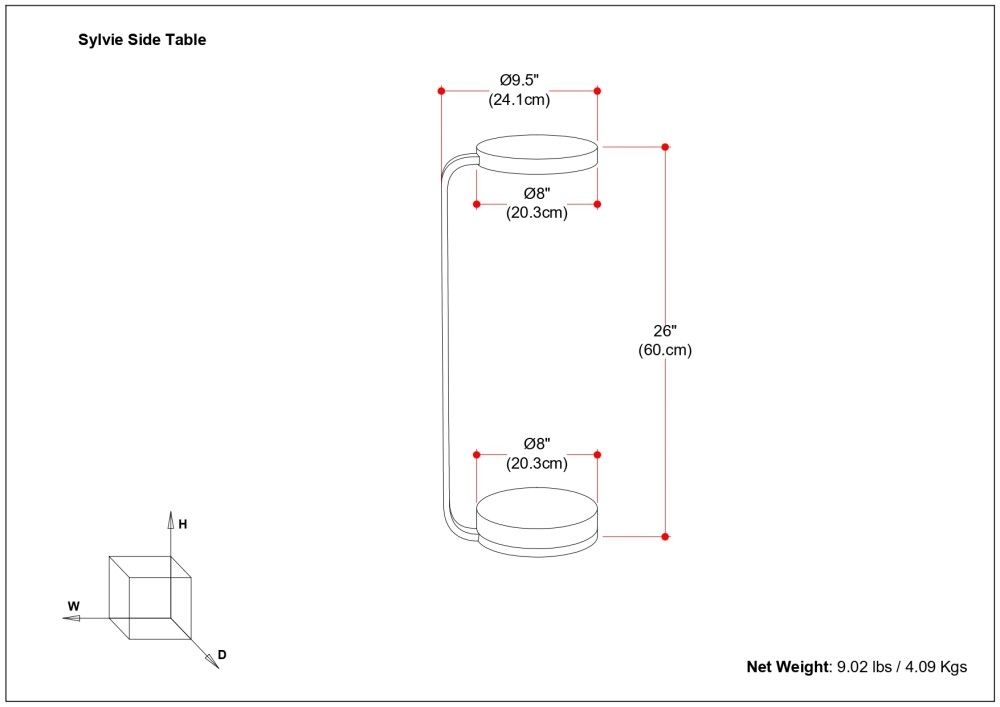 Sylvie - Side Table - White / Gold
