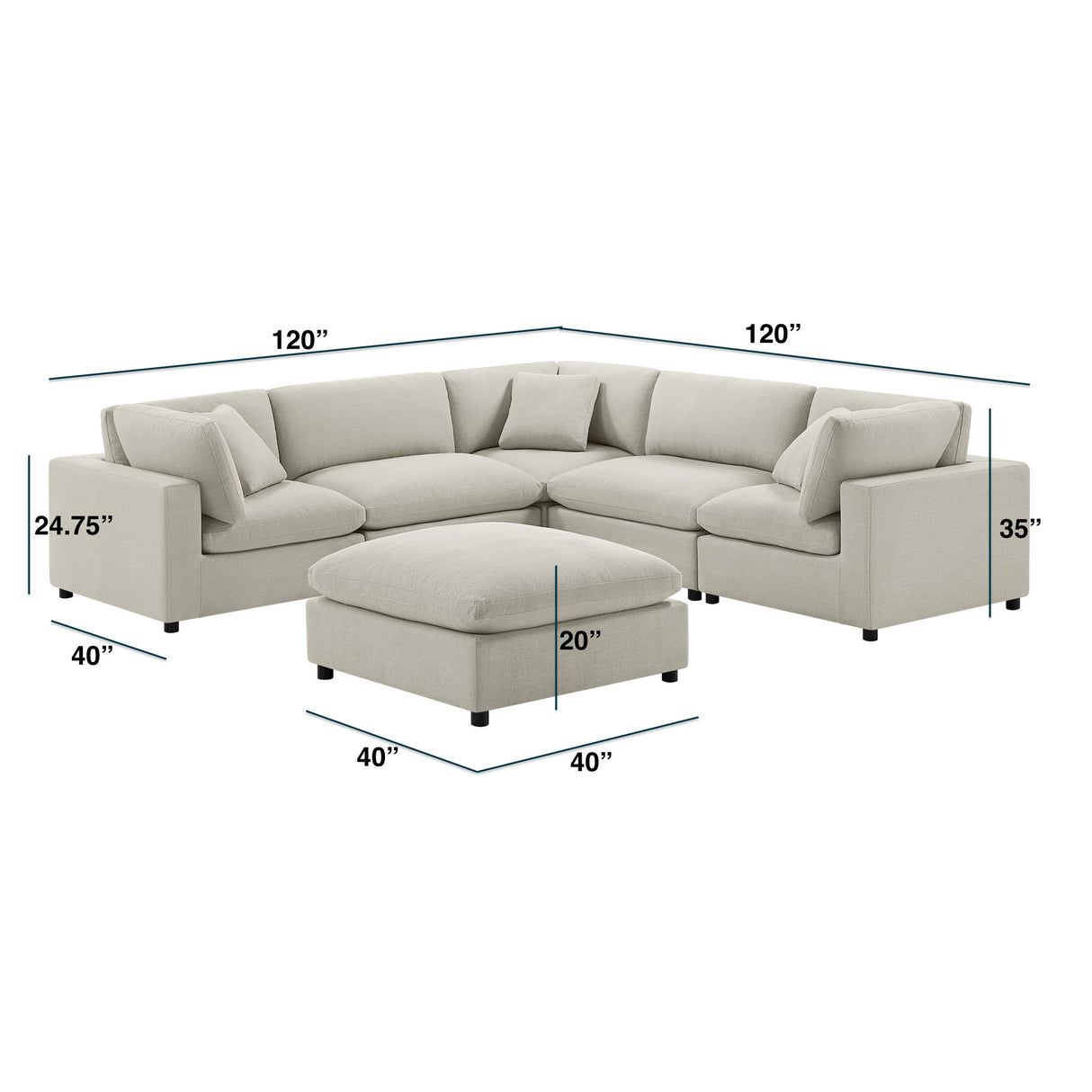Cassandra - Sofa With Ottoman