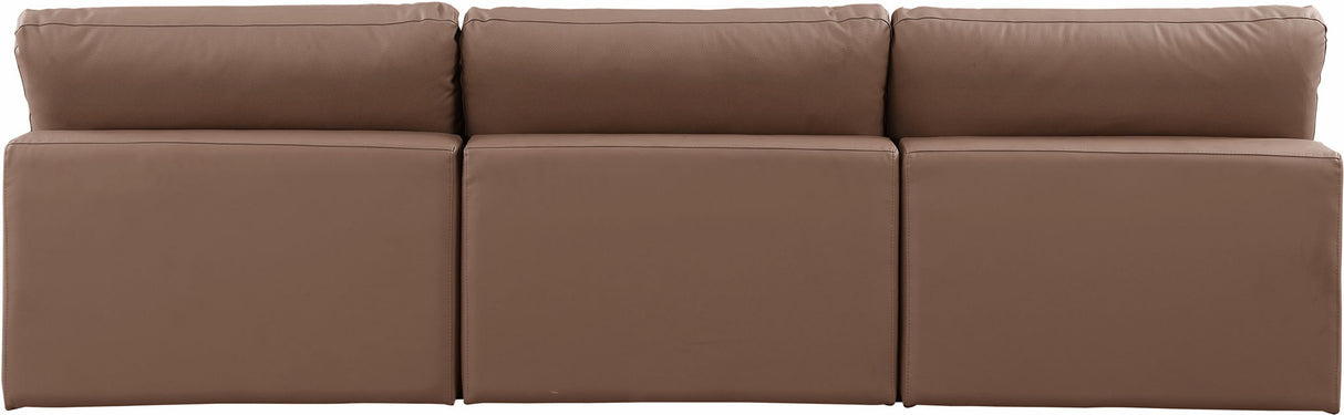 Comfy - Faux Leather Modular Armless Sofa 3 Seats