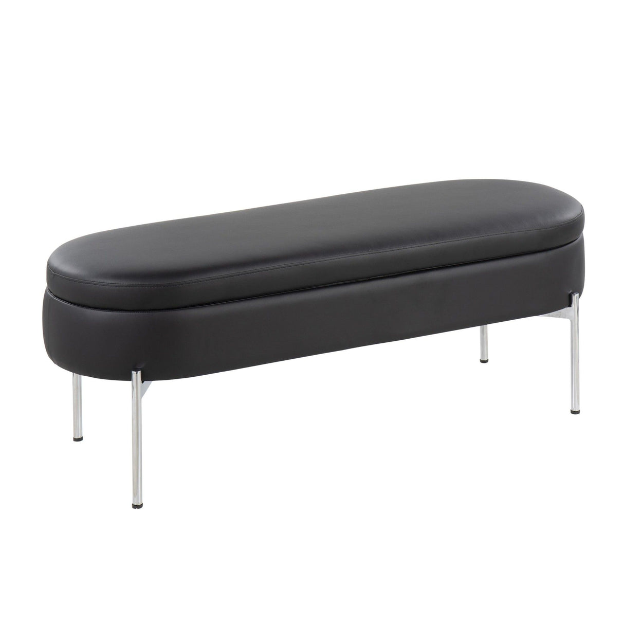 Chloe - Storage Bench - Chrome Metal