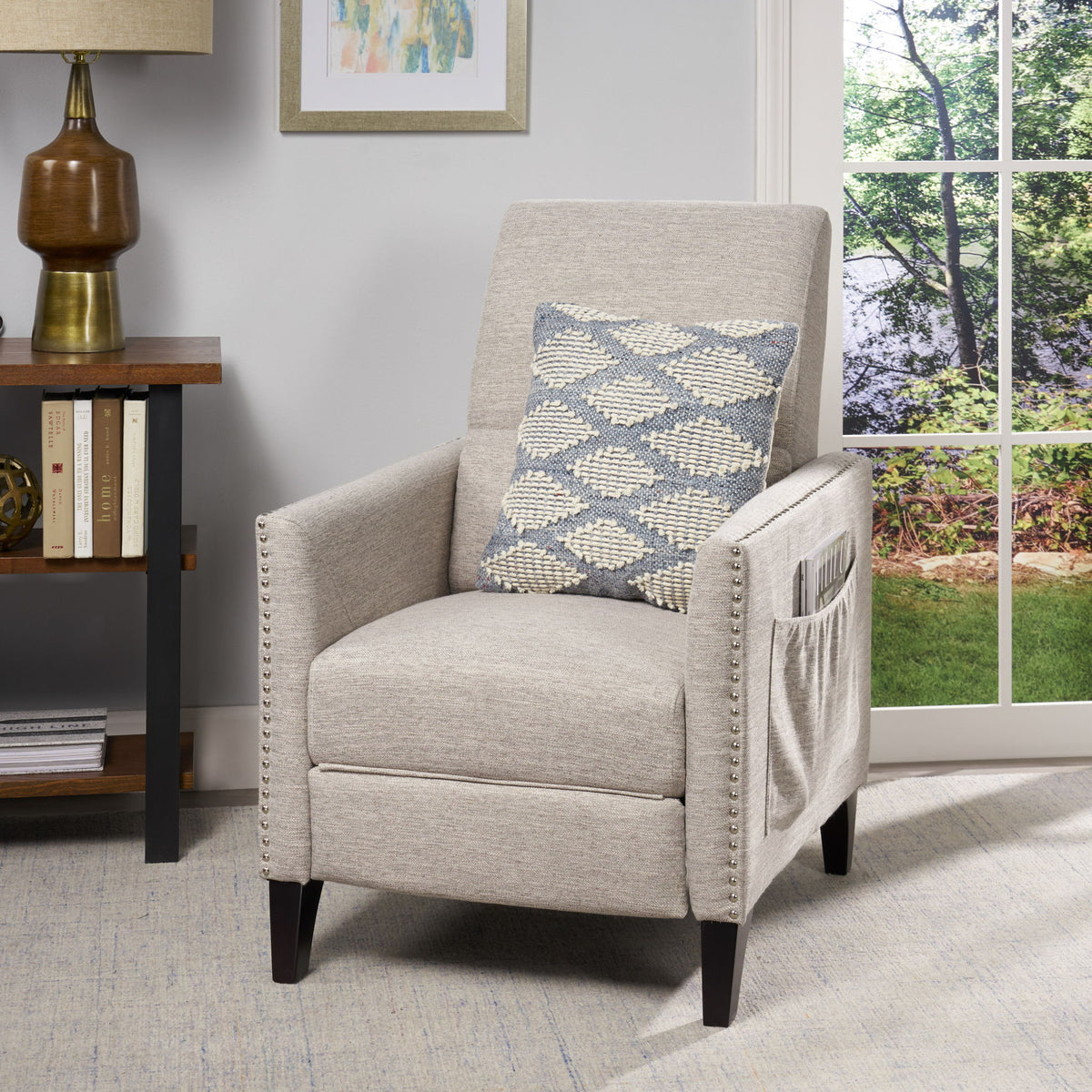Kiersten - Contemporary Fabric Pushback Recliner