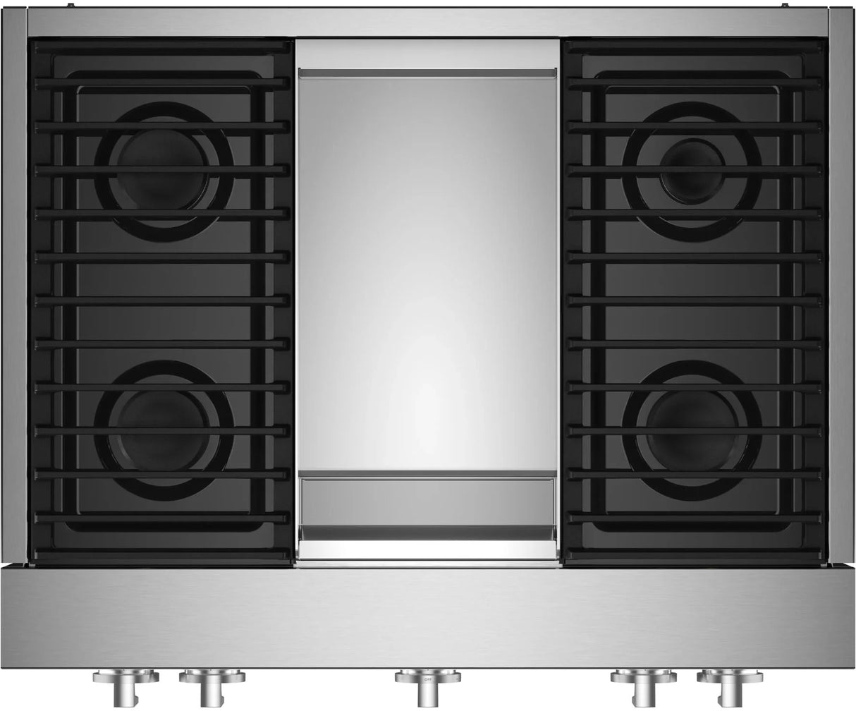 JennAir JGCP536HM gas rangetop view