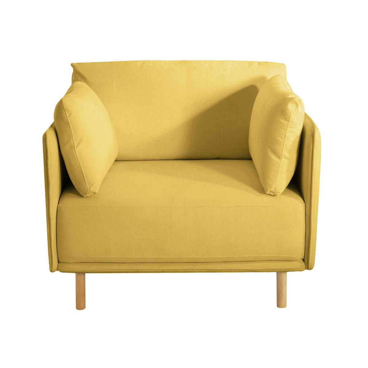 Modern Upholstered Accent Chair With Soft Cushions, Sleek Armrest Design