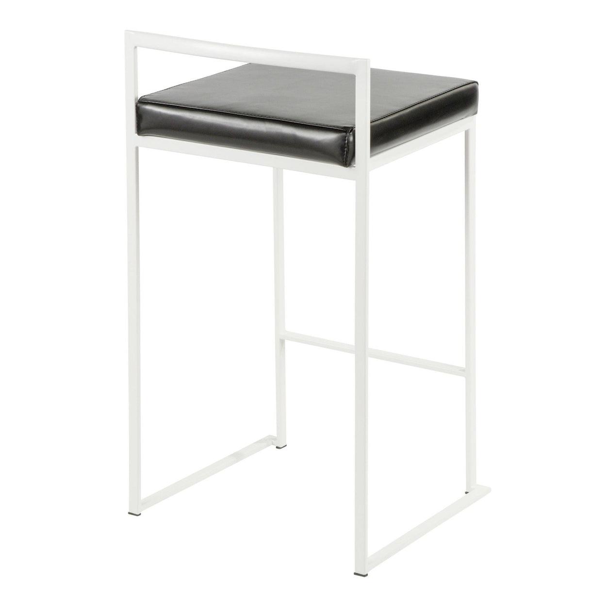 Fuji - Contemporary Stackable Counter Stool (Set of 2) - White Frame