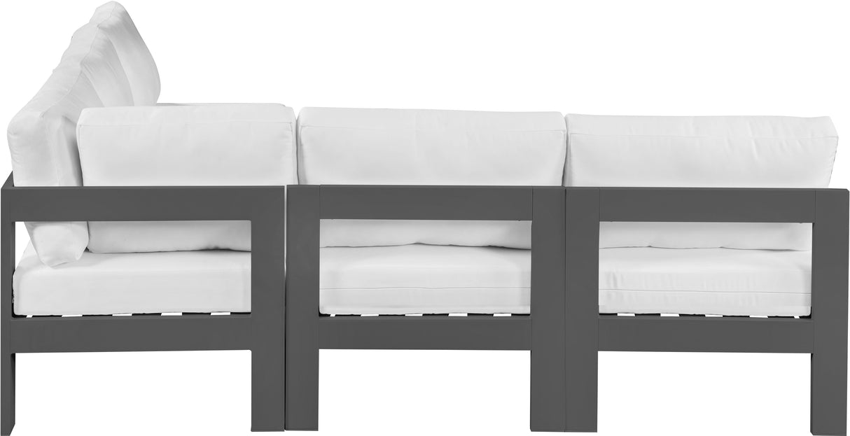 Nizuc - Outdoor Patio 5 Piece Modular Sectional With Gray Frame