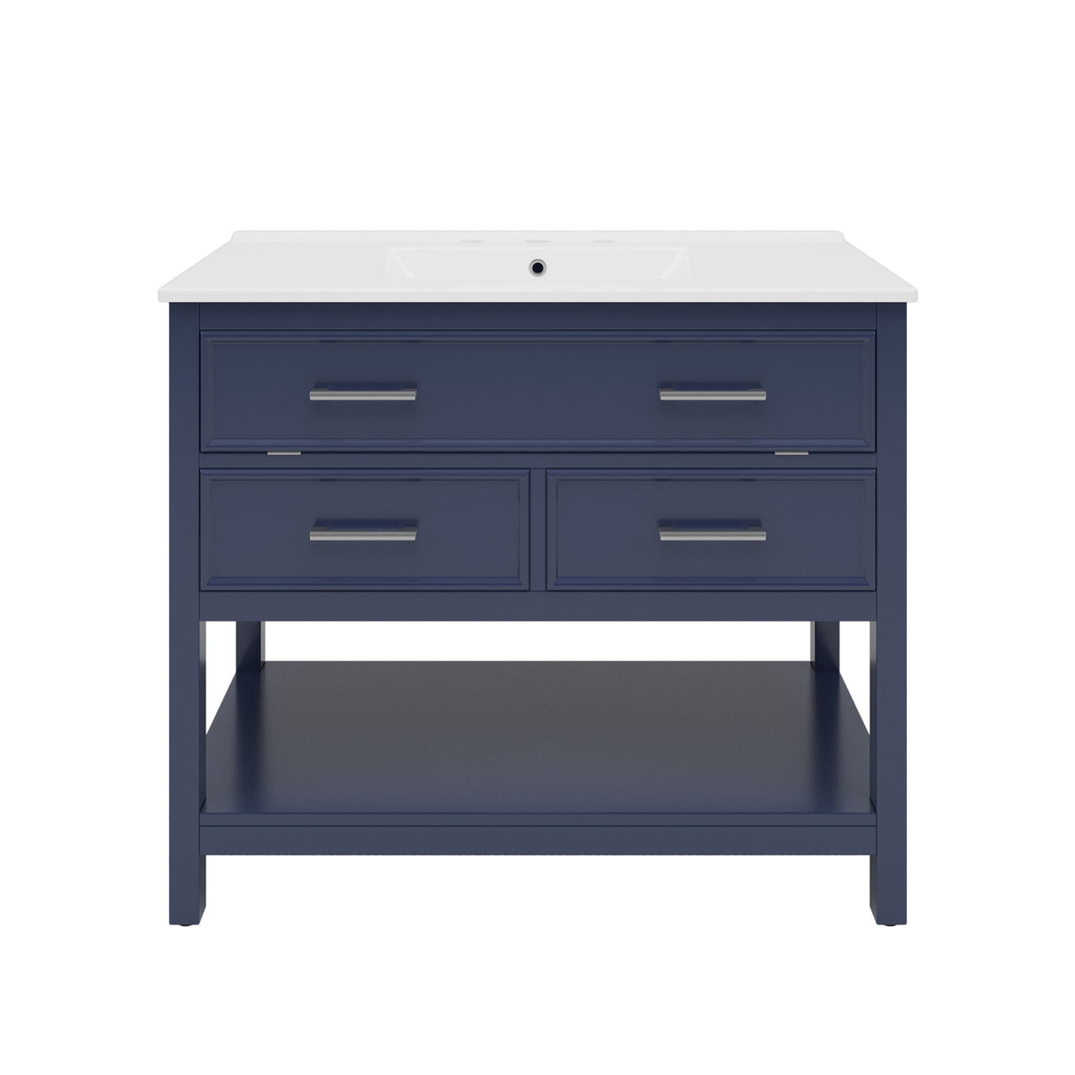 Bathroom Vanity With Ceramic Sink, Tip Out Tray & 2 Full Extension Drawers