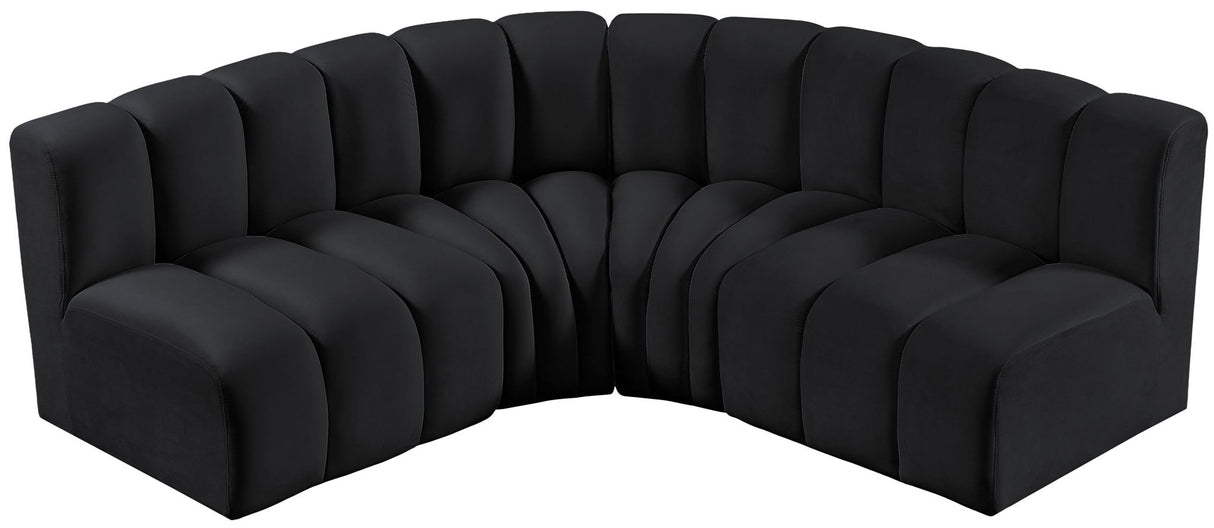 Arc - Velvet 4 Piece Corner Modular Sofa