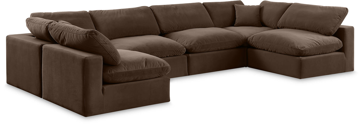 Comfy - 6 Piece Velvet Modular Armless Sectional