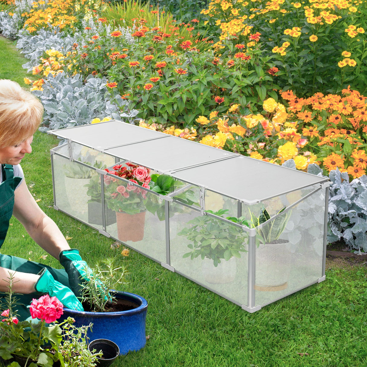 Polycarbonate Greenhouse For Outdoors In Winter - Silver