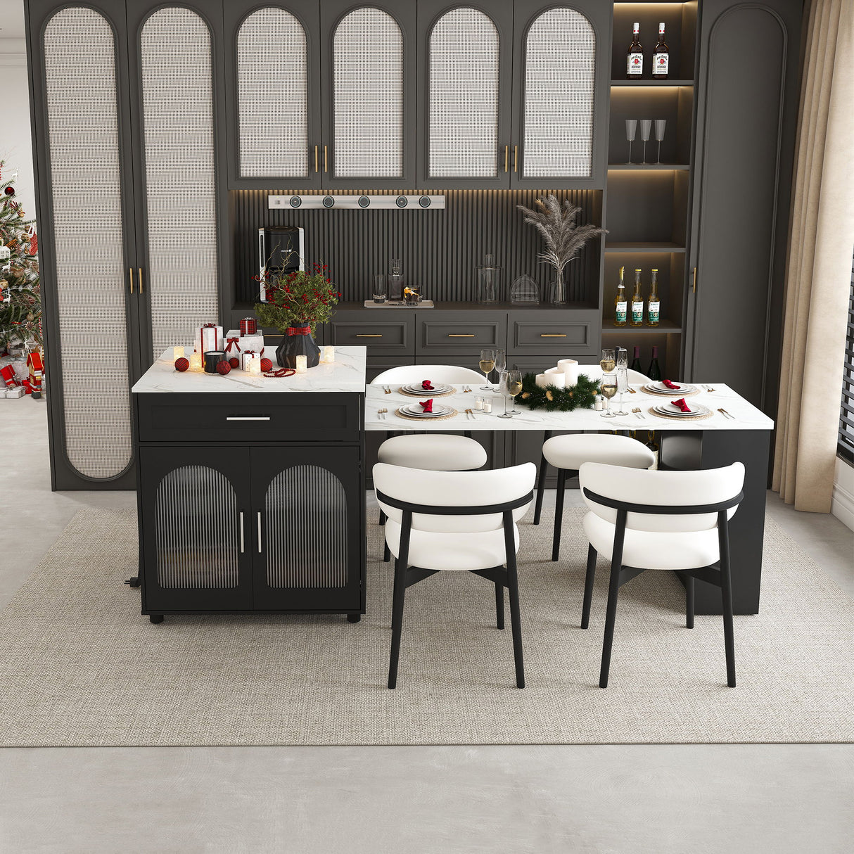 Expandable Kitchen Island With Power Outlet