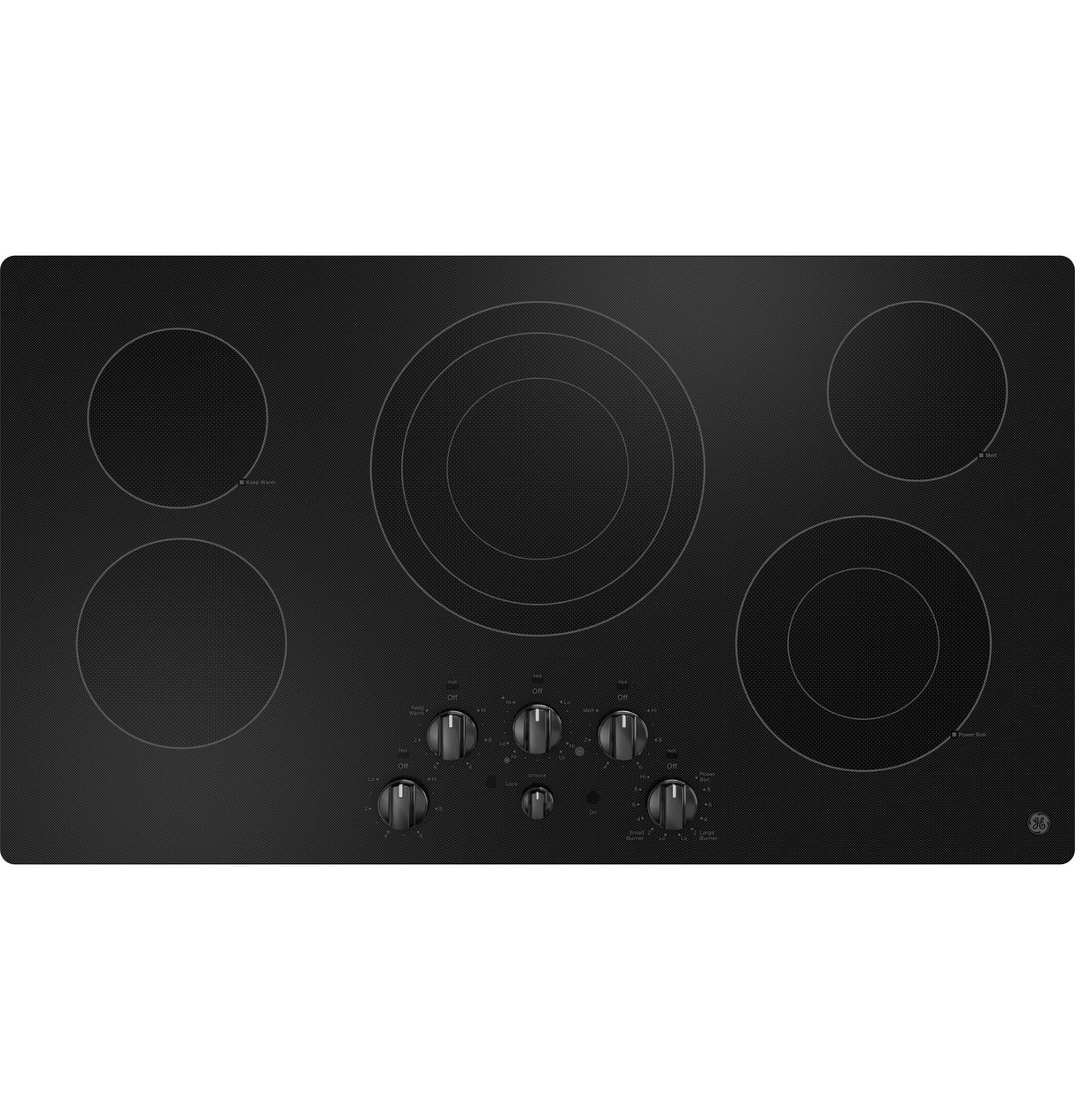 GE JEP5036DTBB - 36" Built-In Knob Control Electric Cooktop - Black