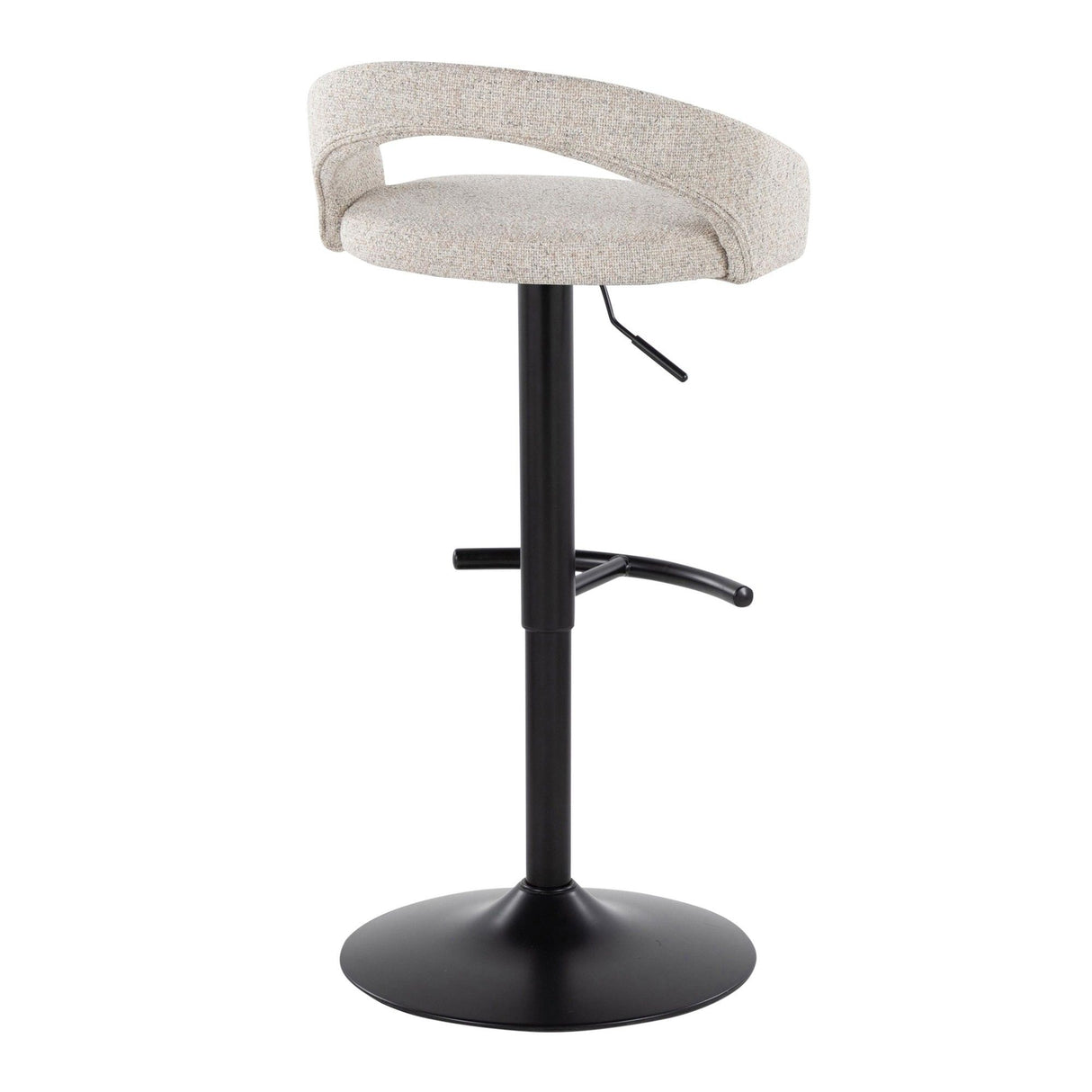 Grotto - Upholstered Adjustable Barstool - Black Metal Base