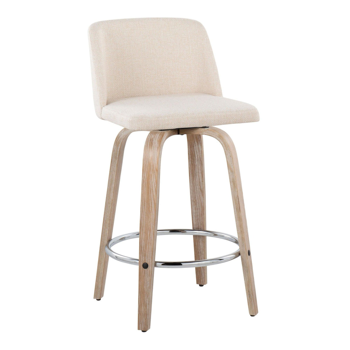 Toriano - 26" Fixed-Height Counter Stool (Set of 2) - Cream Noise