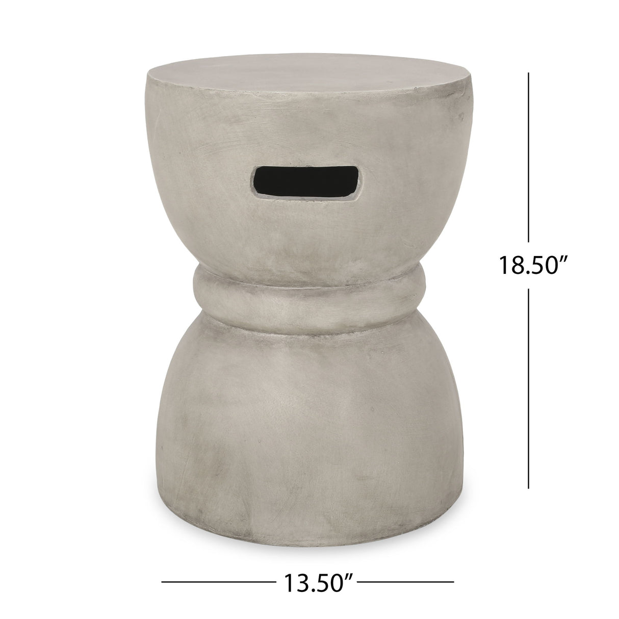 Outdoor Side Table With Hourglass Shape - Gray