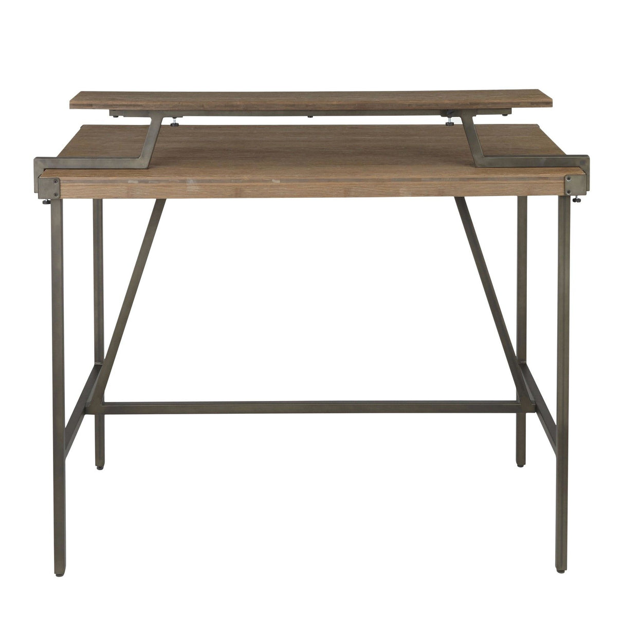 Gia - Industrial Counter Table - Wood-Pressed Grain Bamboo Top
