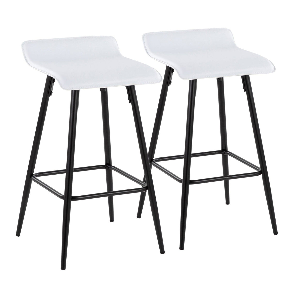 Ale - Contemporary Fixed Height Counter Stool (Set of 2) - Black Steel Frame