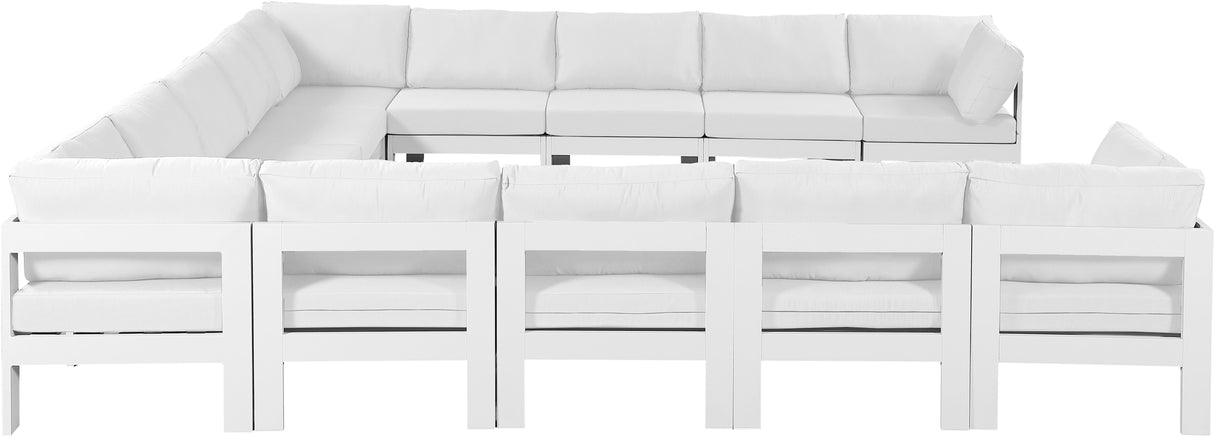 Nizuc - Outdoor Patio 13 Piece Modular Sectional With White Frame