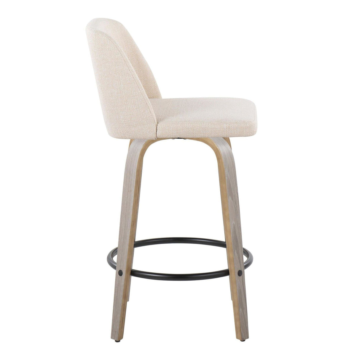 Toriano - 26" Fixed-Height Counter Stool (Set of 2) - Cream Noise And Light Gray