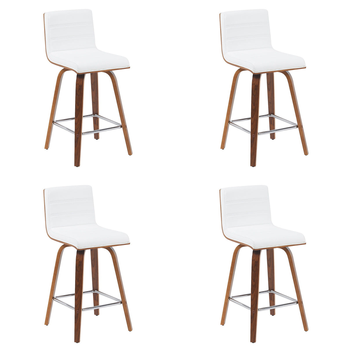 Vienna - Modern Counter Height Swivel Bar Stool - Walnut Finished Wood Frame