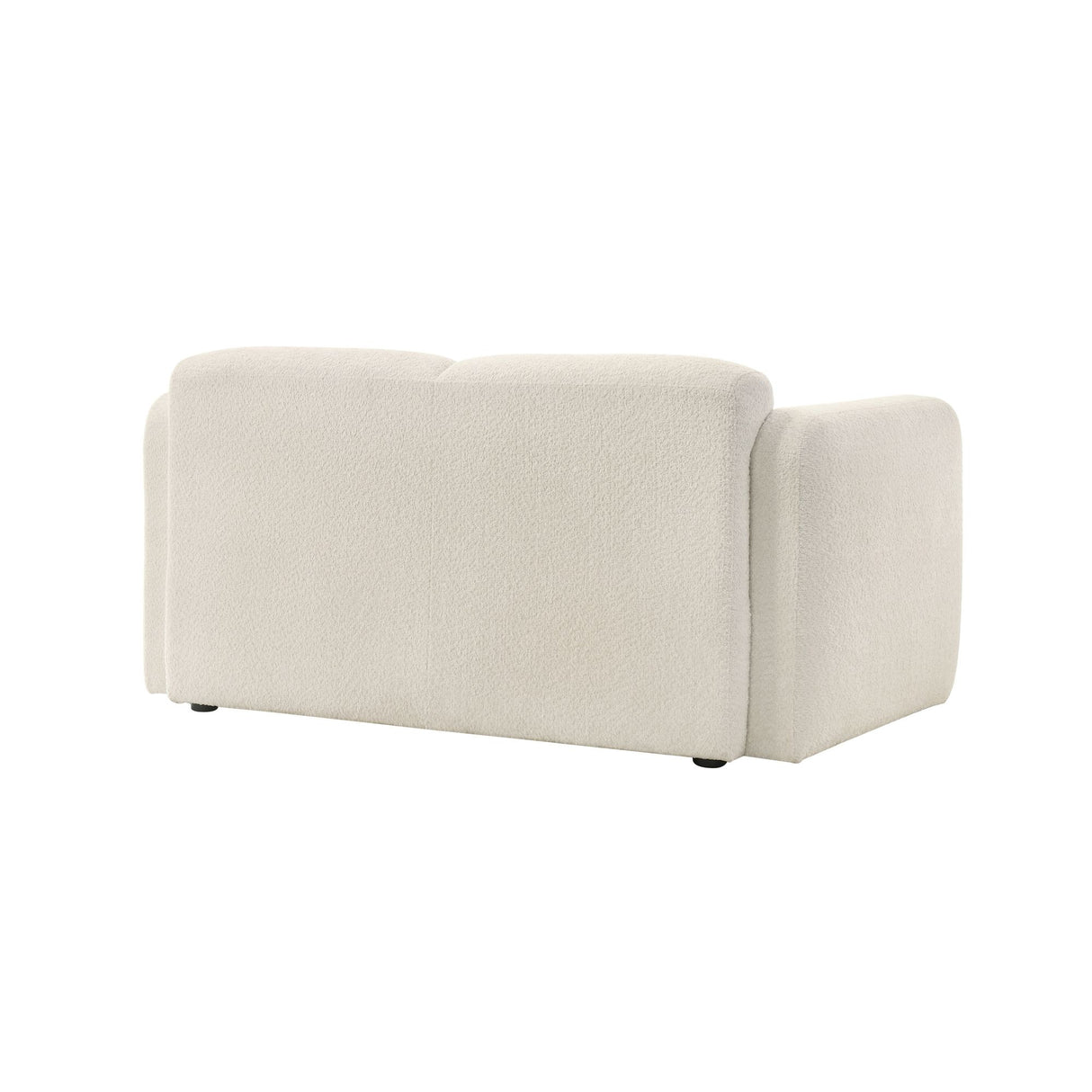 Sierra - Boucle Fabric Loveseat With Rounded Arms - Ivory