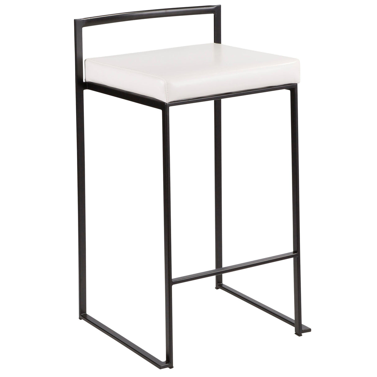 Fuji - Stackable Counter Stool With Cushion - Black Metal