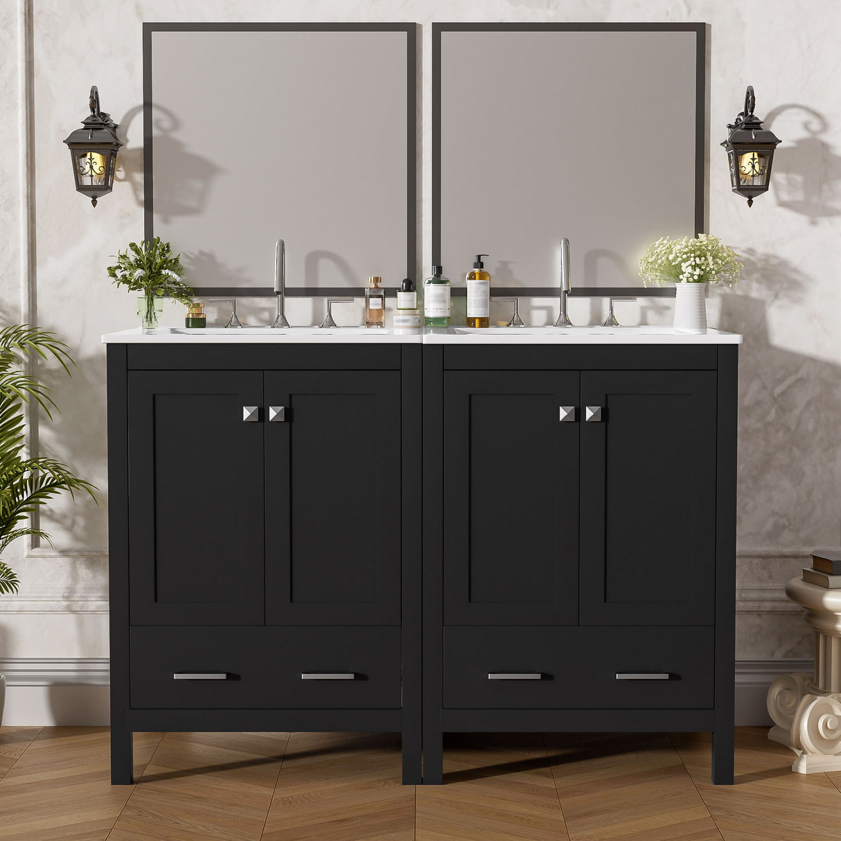 Bathroom Vanity With Integrated Undermount Ceramic Sink, 2 Doors And 1 Drawer, Soft Close Hinges
