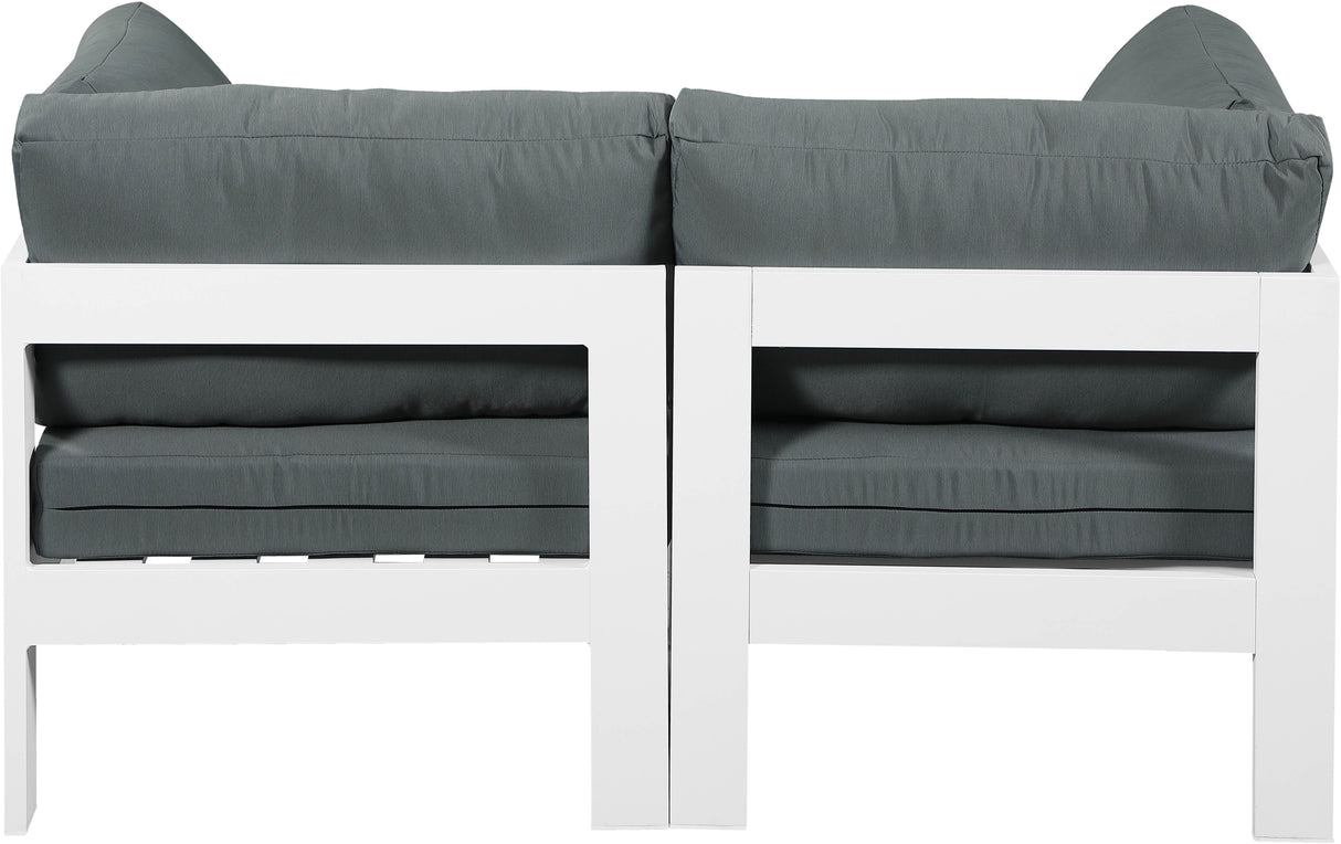 Nizuc - Outdoor Patio 2 Seat Modular Sofa With White Frame