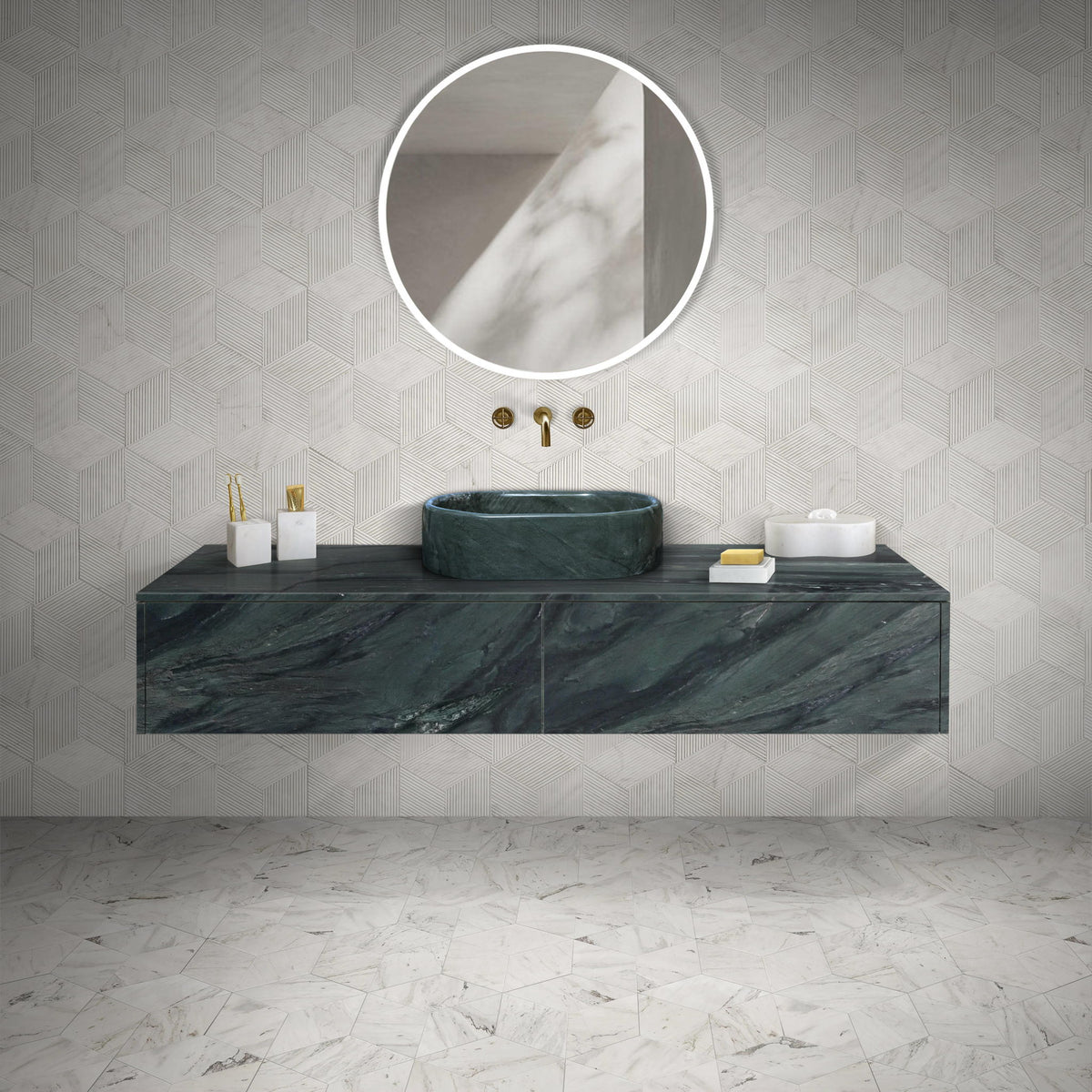 Bathroom Vessel Sink, Semi Polished Surface