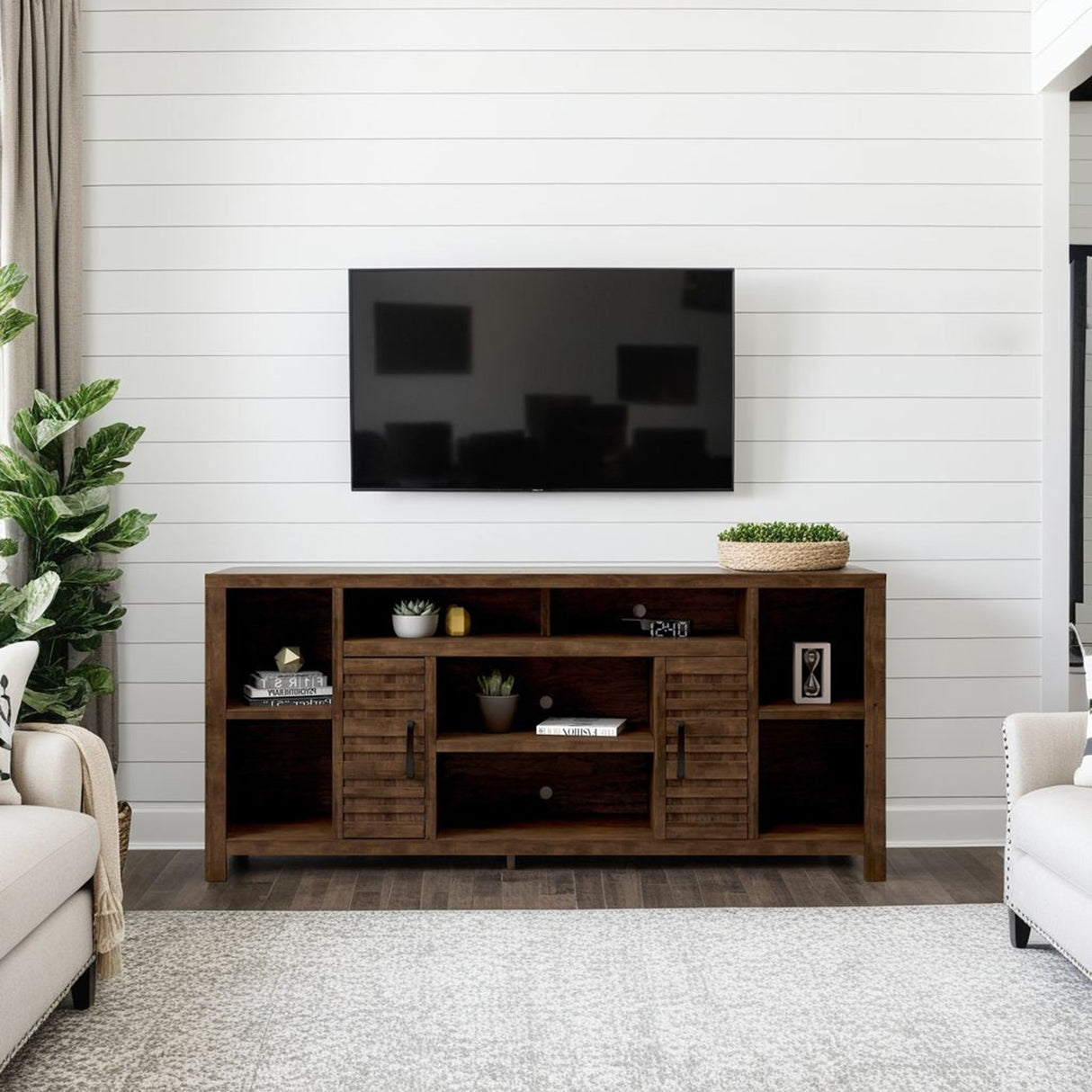Cable Management TV Stand Console For TVs