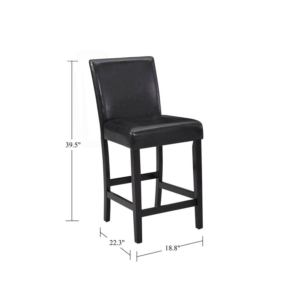 Modern 5 Piece Counter Height Dining Set With Tufted Nail Head Chairs