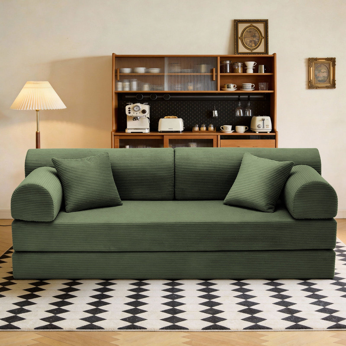 Convertible Sleeper Sofa Bed, Floor Lounge Couch For Living Room