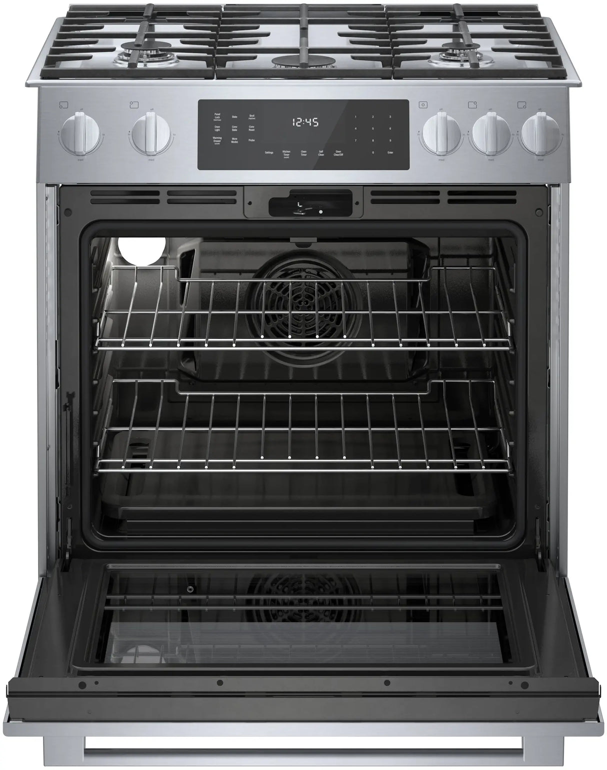 Bosch HGIP056UC gas range with oven door open